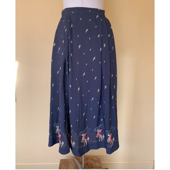 Dresses & Skirts - Western Cowgirl Print Midi Skirt